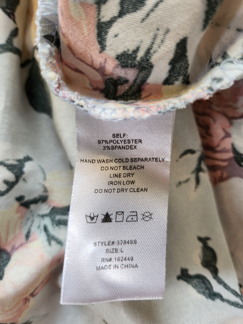 Milk & Honey Sz L High-Low Ruffle Blue Rose Garden Floral Pastel Skirt - Picture 6 of 9